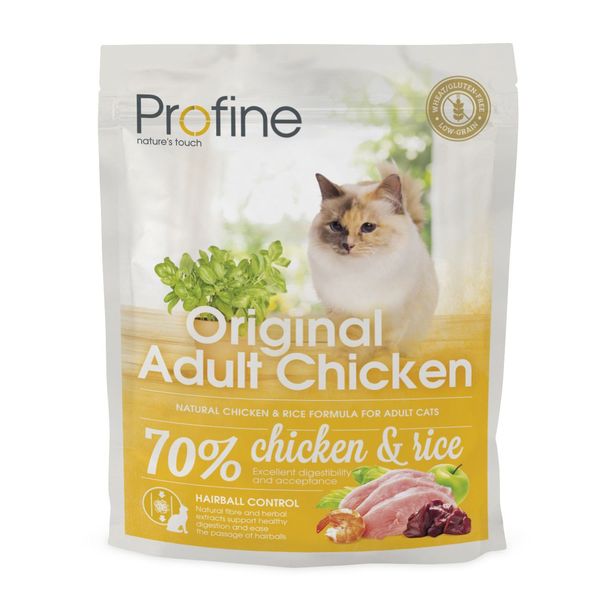 Сухой корм Profine Original Adult для взрослых кошек, с курицей и рисом, 300 г 170565/7695 фото