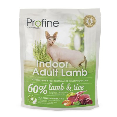 Сухой корм Profine Indoor для кошек, живущих в помещении, с ягненком и рисом, 300 г 170568/7725 фото